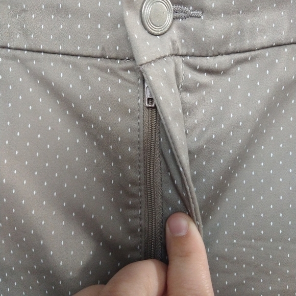 $Khakis &co brown white elongated dot cropped ankle elastic stretch pants Size18 - Picture 4 of 12